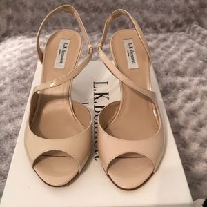 L.K.Bennett “Off White” Patent Palma Heels Size 39 NWT
